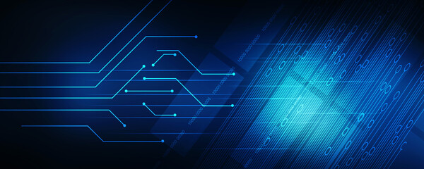2d illustration Abstract futuristic electronic circuit technology background
