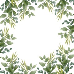 Watercolor floral illustration, greenery branches for wedding decor and invitation. Hand drawn illustration