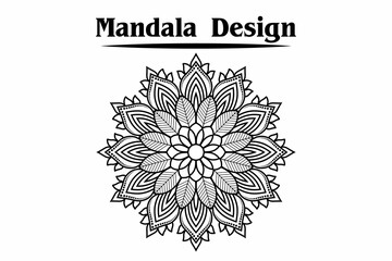 Beautiful round mandala on white background
