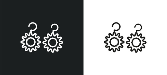 dangling earrings outline icon in white and black colors. dangling earrings flat vector icon from fashion collection for web, mobile apps and ui.