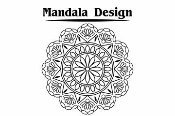 Beautiful round mandala on white background