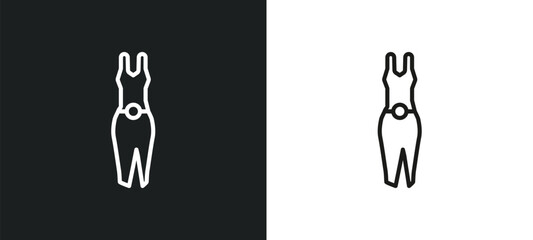 female sexy dress outline icon in white and black colors. female sexy dress flat vector icon from fashion collection for web, mobile apps and ui.