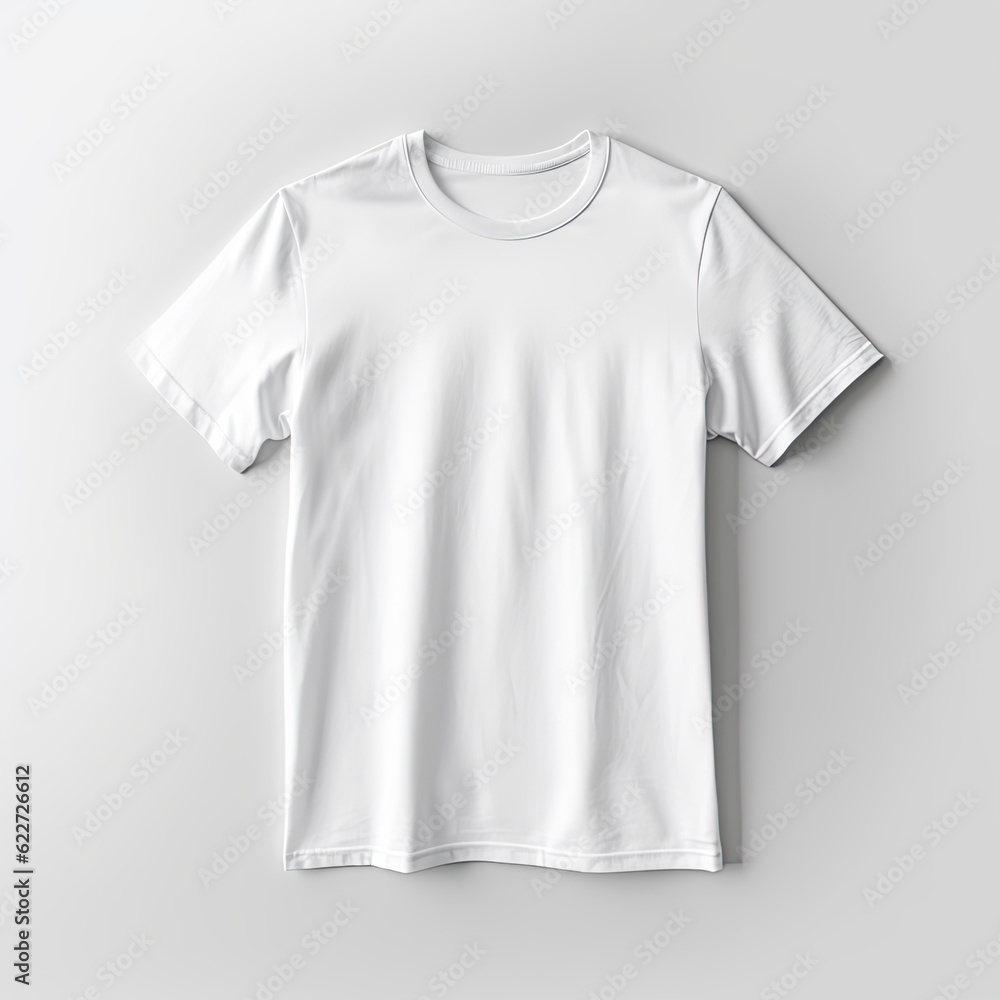 Wall mural white t - shirt mockup blank template cotton illustration.