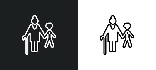 grandson outline icon in white and black colors. grandson flat vector icon from family relations collection for web, mobile apps and ui.