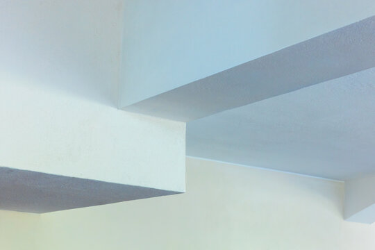 Abstract blue minimal architecture background, interior fragment