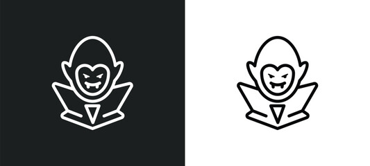 vampire outline icon in white and black colors. vampire flat vector icon from fairy tale collection for web, mobile apps and ui.