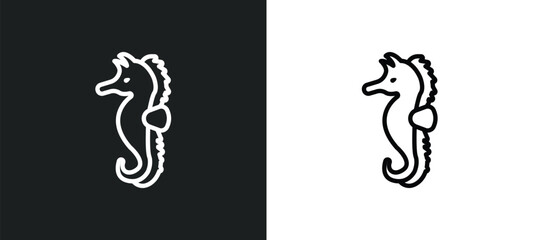 seahorses outline icon in white and black colors. seahorses flat vector icon from fairy tale collection for web, mobile apps and ui.