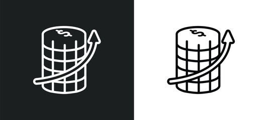 profit outline icon in white and black colors. profit flat vector icon from ethics collection for web, mobile apps and ui.