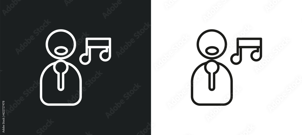 Poster soprano outline icon in white and black colors. soprano flat vector icon from entertainment collection for web, mobile apps and ui.