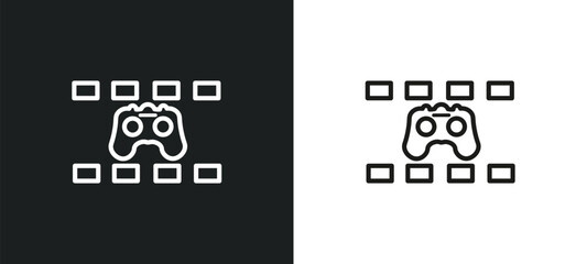 video console outline icon in white and black colors. video console flat vector icon from entertainment collection for web, mobile apps and ui.