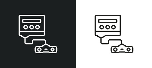 super outline icon in white and black colors. super flat vector icon from arcade collection for web, mobile apps and ui.