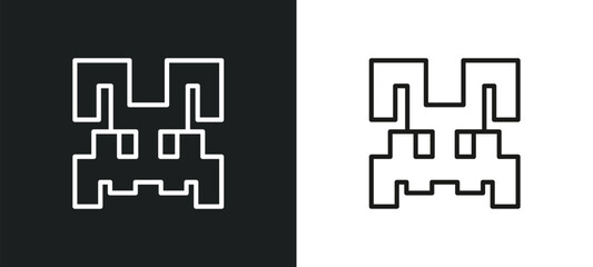 Fototapeta premium outline icon in white and black colors. flat vector icon from arcade collection for web, mobile apps and
