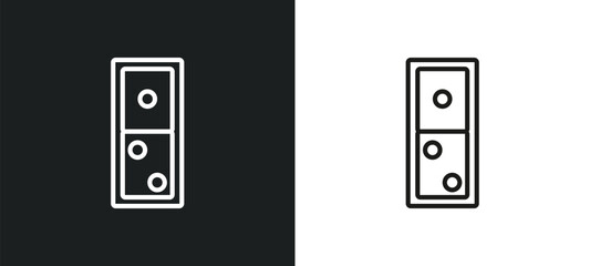 domino outline icon in white and black colors. domino flat vector icon from arcade collection for web, mobile apps and ui.