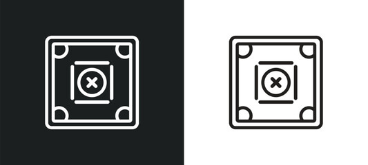 carrom outline icon in white and black colors. carrom flat vector icon from entertainment collection for web, mobile apps and ui. - obrazy, fototapety, plakaty