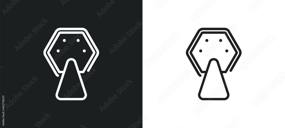 Poster lottery game outline icon in white and black colors. lottery game flat vector icon from entertainmen