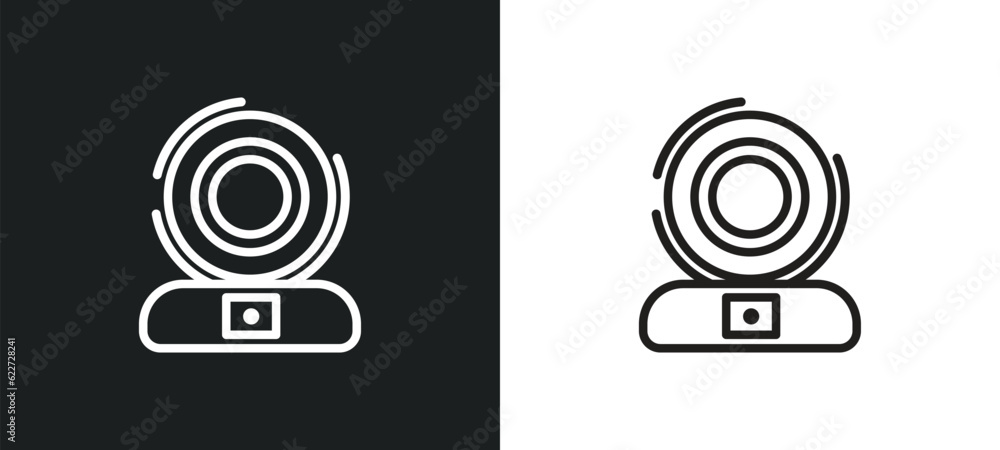Poster crystal outline icon in white and black colors. crystal flat vector icon from entertainment and arca
