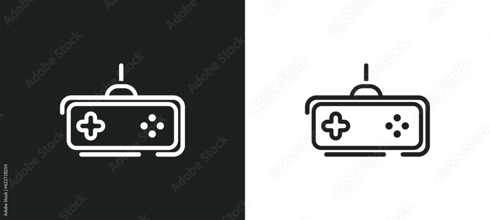 Poster controls outline icon in white and black colors. controls flat vector icon from entertainment and ar