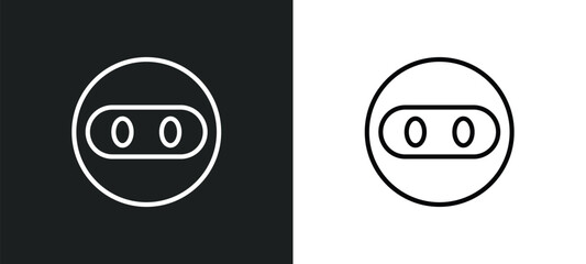 ninja emoji outline icon in white and black colors. ninja emoji flat vector icon from emoji collection for web, mobile apps and ui. © Digital Bazaar