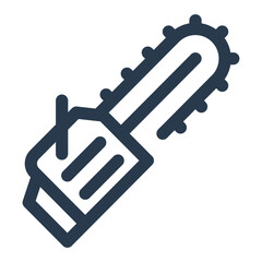 Chainsaw icon for forestry and timber cutting icon