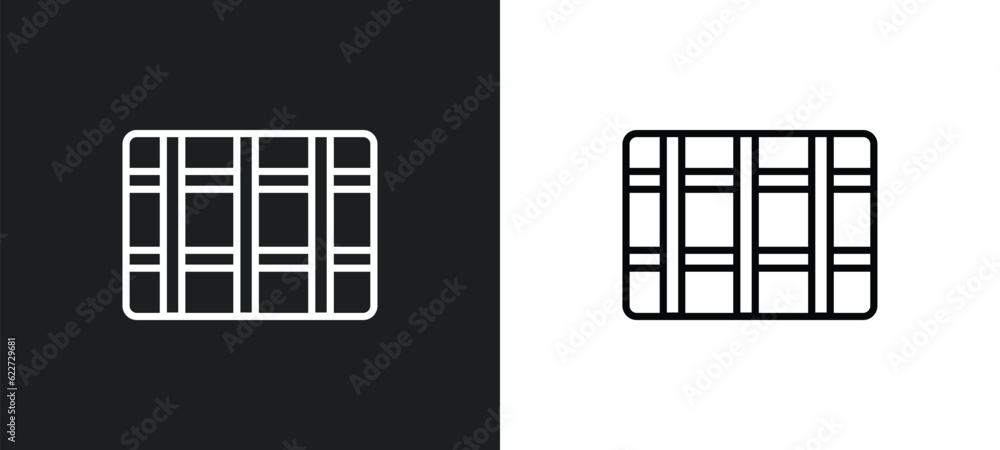 Poster screen grid outline icon in white and black colors. screen grid flat vector icon from electronic stu