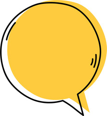 speech bubble balloon yellow color icon sticker memo keyword planner text box banner, flat png transparent element design