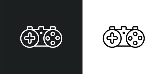 joypad outline icon in white and black colors. joypad flat vector icon from electronic stuff fill collection for web, mobile apps and ui. © Digital Bazaar