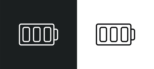 full battery outline icon in white and black colors. full battery flat vector icon from electronic stuff fill collection for web, mobile apps and ui.