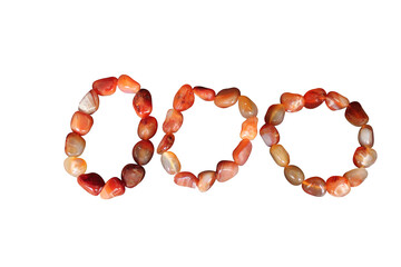 bracelet made of natural agate stone, 3 pieces in a row