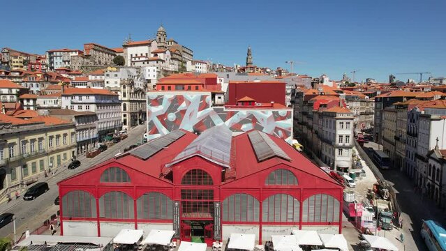 Aerial view of Hard Club is one of the most iconic venues in the city. Formerly Ferreira Borges Market in Porto city