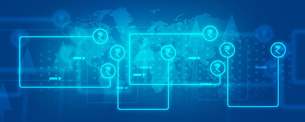 Obraz premium 2D illustration Rupee currency sign 