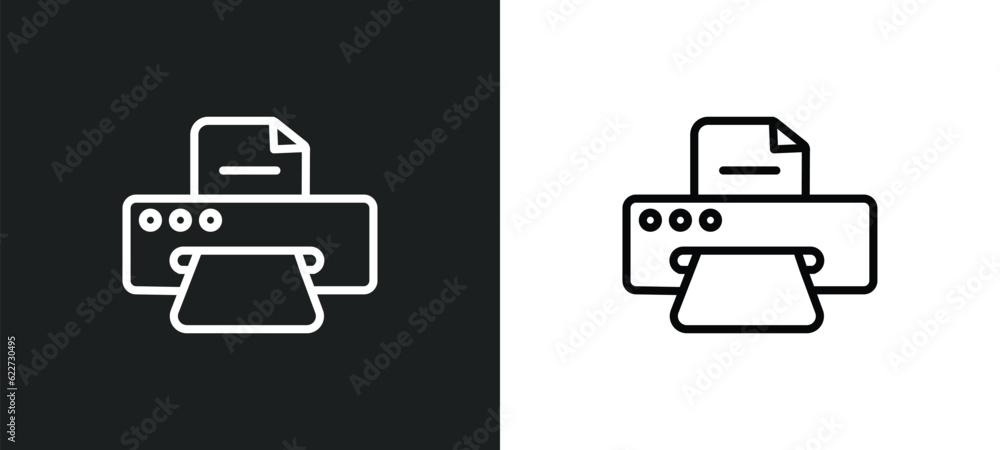 Poster copy hine outline icon in white and black colors. copy hine flat vector icon from electronic devices