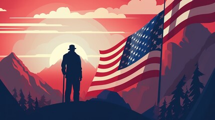 Fototapeta premium Vector concept design for Patriot day with flag of usa, candles and text. We will never forget, 9/11 remembrance day,AI generated.