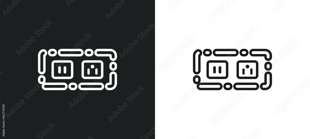 Poster switch outline icon in white and black colors. switch flat vector icon from electrian connections co