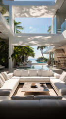 Naklejka premium luxurious home beside the sea