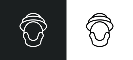 robinson crusoe outline icon in white and black colors. robinson crusoe flat vector icon from literature collection for web, mobile apps and ui. - obrazy, fototapety, plakaty