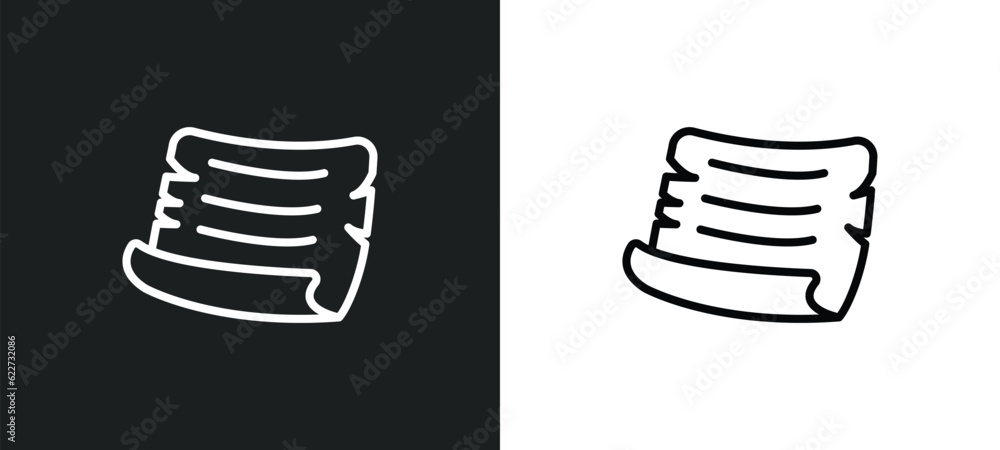 Poster manuscript outline icon in white and black colors. manuscript flat vector icon from literature colle