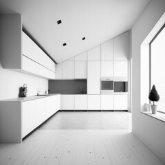 Fototapeta na wymiar Beautiful small kitchen interior