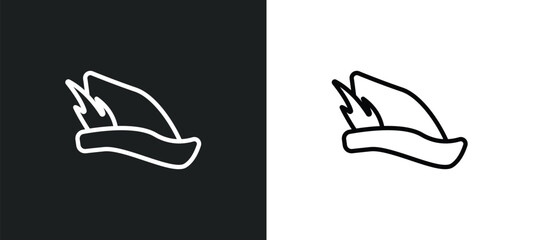 robin hood outline icon in white and black colors. robin hood flat vector icon from literature collection for web, mobile apps and ui.