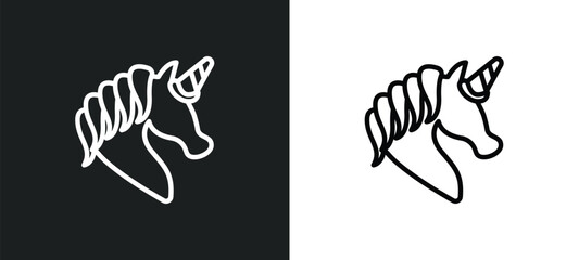 unicorn outline icon in white and black colors. unicorn flat vector icon from literature collection for web, mobile apps and ui.