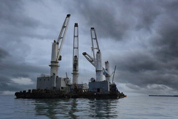 Marine cranes are used for loading and unloading cargo onto ships.