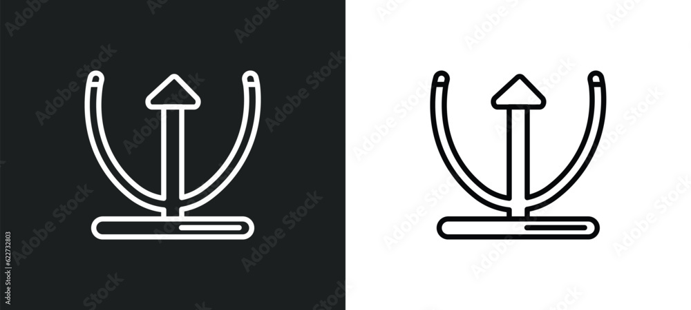 Poster parabolic function outline icon in white and black colors. parabolic function flat vector icon from 