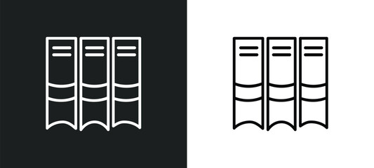 books group of three from side view outline icon in white and black colors. books group of three from side view flat vector icon from education collection for web, mobile apps and ui.
