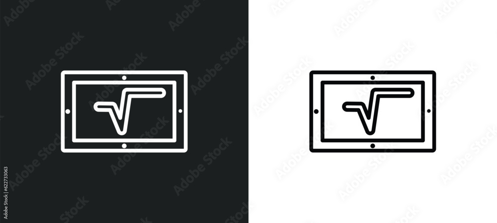 Poster square root outline icon in white and black colors. square root flat vector icon from education coll