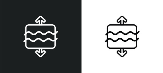 archimedes principle outline icon in white and black colors. archimedes principle flat vector icon from education collection for web, mobile apps and ui. - obrazy, fototapety, plakaty