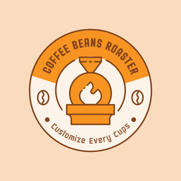 flame on coffee roaster machine logo