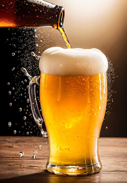 Copo com cerveja gelada - generated by ai