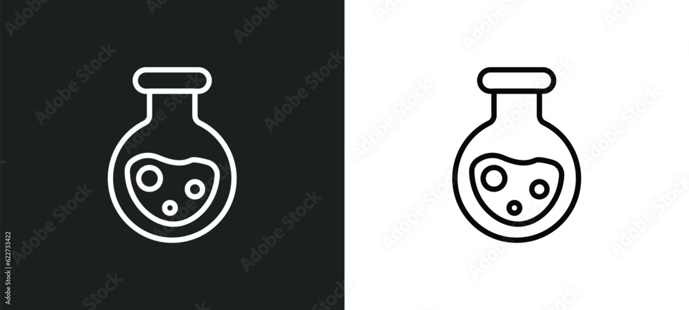 Poster florence flask outline icon in white and black colors. florence flask flat vector icon from educatio