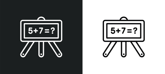 math class outline icon in white and black colors. math class flat vector icon from education collection for web, mobile apps and ui.