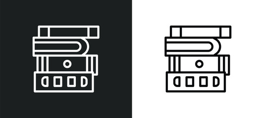 stack of books outline icon in white and black colors. stack of books flat vector icon from education collection for web, mobile apps and ui.