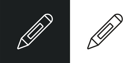 pencil outline icon in white and black colors. pencil flat vector icon from education collection for web, mobile apps and ui.